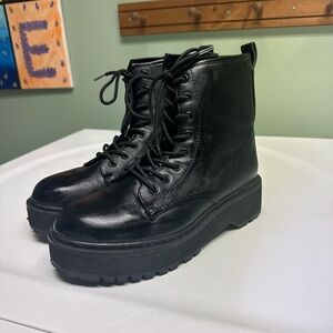 Women’s black platform boots